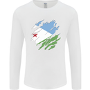 Torn Djibouti Flag Djiboutians Day Football Mens Long Sleeve T-Shirt White