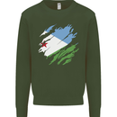 Torn Djibouti Flag Djiboutians Day Football Mens Sweatshirt Jumper Forest Green