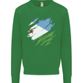 Torn Djibouti Flag Djiboutians Day Football Mens Sweatshirt Jumper Irish Green