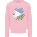 Torn Djibouti Flag Djiboutians Day Football Mens Sweatshirt Jumper Light Pink