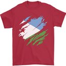 Torn Djibouti Flag Djiboutians Day Football Mens T-Shirt 100% Cotton Red