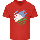 Torn Djibouti Flag Djiboutians Day Football Mens V-Neck Cotton T-Shirt Red