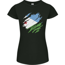 Torn Djibouti Flag Djiboutians Day Football Womens Petite Cut T-Shirt Black