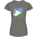 Torn Djibouti Flag Djiboutians Day Football Womens Petite Cut T-Shirt Charcoal