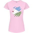 Torn Djibouti Flag Djiboutians Day Football Womens Petite Cut T-Shirt Light Pink