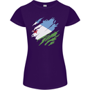 Torn Djibouti Flag Djiboutians Day Football Womens Petite Cut T-Shirt Purple
