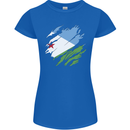 Torn Djibouti Flag Djiboutians Day Football Womens Petite Cut T-Shirt Royal Blue