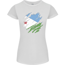 Torn Djibouti Flag Djiboutians Day Football Womens Petite Cut T-Shirt White