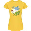 Torn Djibouti Flag Djiboutians Day Football Womens Petite Cut T-Shirt Yellow