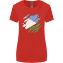 Torn Djibouti Flag Djiboutians Day Football Womens Wider Cut T-Shirt Red