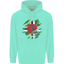 Torn Dominica Flag Dominican Day Football Childrens Kids Hoodie Peppermint