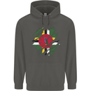 Torn Dominica Flag Dominican Day Football Childrens Kids Hoodie Storm Grey