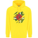 Torn Dominica Flag Dominican Day Football Childrens Kids Hoodie Yellow
