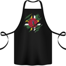 Torn Dominica Flag Dominican Day Football Cotton Apron 100% Organic Black