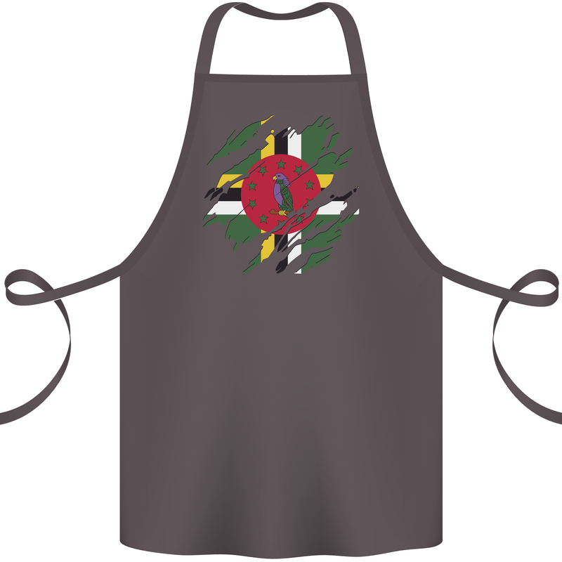 Torn Dominica Flag Dominican Day Football Cotton Apron 100% Organic Dark Grey