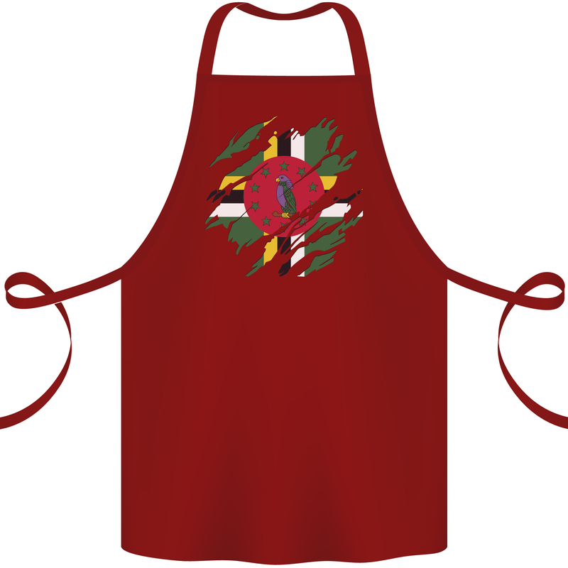 Torn Dominica Flag Dominican Day Football Cotton Apron 100% Organic Maroon