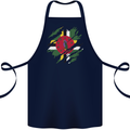 Torn Dominica Flag Dominican Day Football Cotton Apron 100% Organic Navy Blue