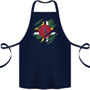 Torn Dominica Flag Dominican Day Football Cotton Apron 100% Organic Navy Blue