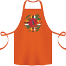 Torn Dominica Flag Dominican Day Football Cotton Apron 100% Organic Orange