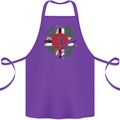 Torn Dominica Flag Dominican Day Football Cotton Apron 100% Organic Purple