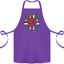 Torn Dominica Flag Dominican Day Football Cotton Apron 100% Organic Purple