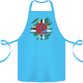 Torn Dominica Flag Dominican Day Football Cotton Apron 100% Organic Turquoise