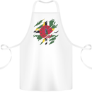 Torn Dominica Flag Dominican Day Football Cotton Apron 100% Organic White