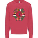Torn Dominica Flag Dominican Day Football Kids Sweatshirt Jumper Heliconia