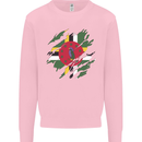Torn Dominica Flag Dominican Day Football Kids Sweatshirt Jumper Light Pink