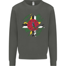 Torn Dominica Flag Dominican Day Football Kids Sweatshirt Jumper Storm Grey