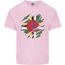 Torn Dominica Flag Dominican Day Football Kids T-Shirt Childrens Light Pink