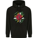 Torn Dominica Flag Dominican Day Football Mens 80% Cotton Hoodie Black