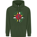 Torn Dominica Flag Dominican Day Football Mens 80% Cotton Hoodie Forest Green