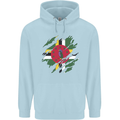 Torn Dominica Flag Dominican Day Football Mens 80% Cotton Hoodie Light Blue