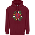 Torn Dominica Flag Dominican Day Football Mens 80% Cotton Hoodie Maroon