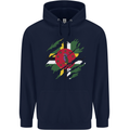 Torn Dominica Flag Dominican Day Football Mens 80% Cotton Hoodie Navy Blue