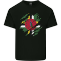 Torn Dominica Flag Dominican Day Football Mens Cotton T-Shirt Tee Top Black