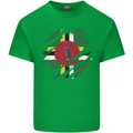 Torn Dominica Flag Dominican Day Football Mens Cotton T-Shirt Tee Top Irish Green
