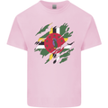 Torn Dominica Flag Dominican Day Football Mens Cotton T-Shirt Tee Top Light Pink