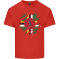 Torn Dominica Flag Dominican Day Football Mens Cotton T-Shirt Tee Top Red