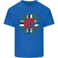 Torn Dominica Flag Dominican Day Football Mens Cotton T-Shirt Tee Top Royal Blue