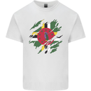 Torn Dominica Flag Dominican Day Football Mens Cotton T-Shirt Tee Top White