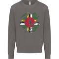 Torn Dominica Flag Dominican Day Football Mens Sweatshirt Jumper Charcoal