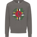 Torn Dominica Flag Dominican Day Football Mens Sweatshirt Jumper Charcoal