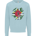 Torn Dominica Flag Dominican Day Football Mens Sweatshirt Jumper Light Blue