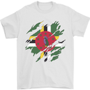 Torn Dominica Flag Dominican Day Football Mens T-Shirt 100% Cotton White