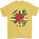 Torn Dominica Flag Dominican Day Football Mens T-Shirt 100% Cotton Yellow