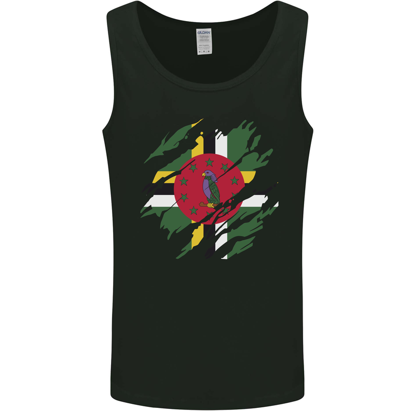 Torn Dominica Flag Dominican Day Football Mens Vest Tank Top Black