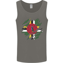 Torn Dominica Flag Dominican Day Football Mens Vest Tank Top Charcoal