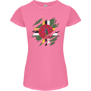 Torn Dominica Flag Dominican Day Football Womens Petite Cut T-Shirt Azalea